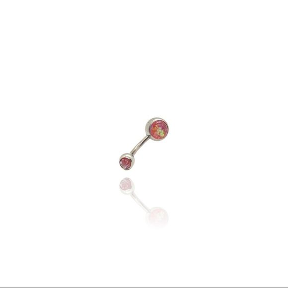 Belly ring in Pink fire opal - Picture 2 of 2
